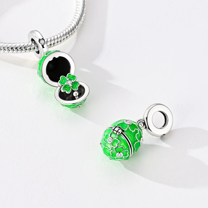 925 Silver St. Patrick's Day Shamrock Earring Charms – Four-Leaf Clover – The Party Days | The Party Days
