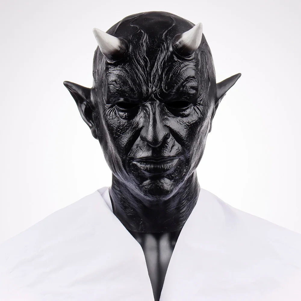 Halloween Mephistopheles Demon Horn Mask Cosplay Latex