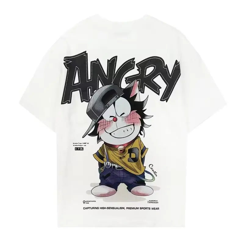 Cartoon Print Oversized Streetwear T-Shirt for Men – The Party Days | The Party Days