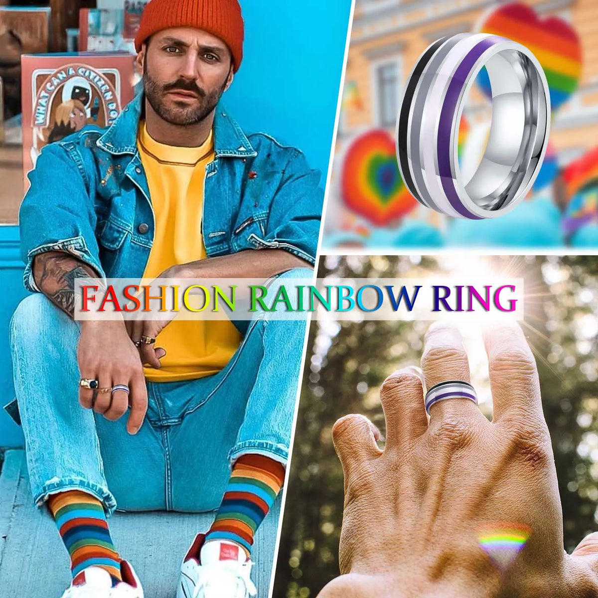 Rainbow Pride Ring – LGBT Multicolor Stainless Steel Ring | The Party Days | The Party Days