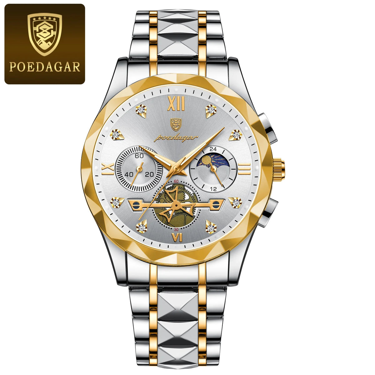 POEDAGAR 996 Men's Business Chronograph Watch – Stainless Steel Luminous | The Party Days | The Party Days