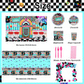50s Themed Party Decorations Kit – 280 Pieces with Backdrop, Balloons & Tableware – The Party Days | The Party Days