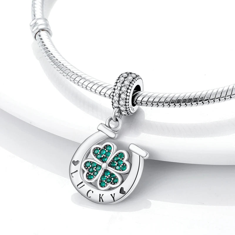 925 Silver St. Patrick's Day Shamrock Earring Charms – Four-Leaf Clover – The Party Days | The Party Days