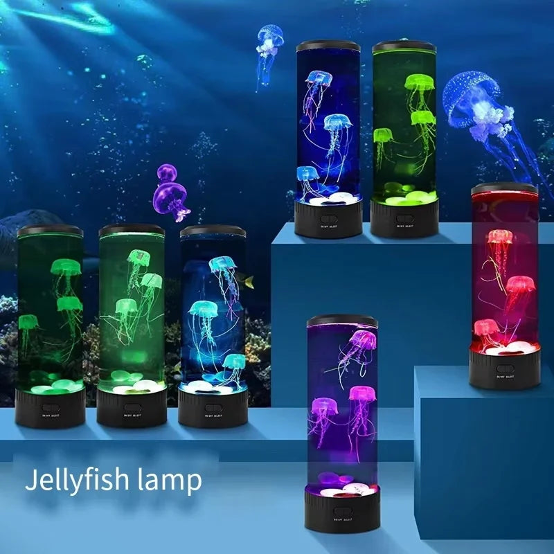 D5 Jellyfish Lamp Color-Changing LED 7 Colors Mood Aquarium Ocean Night Light Bedroom Desktop Decor Light Birthday Gift for Kids | The Party Days | The Party Days