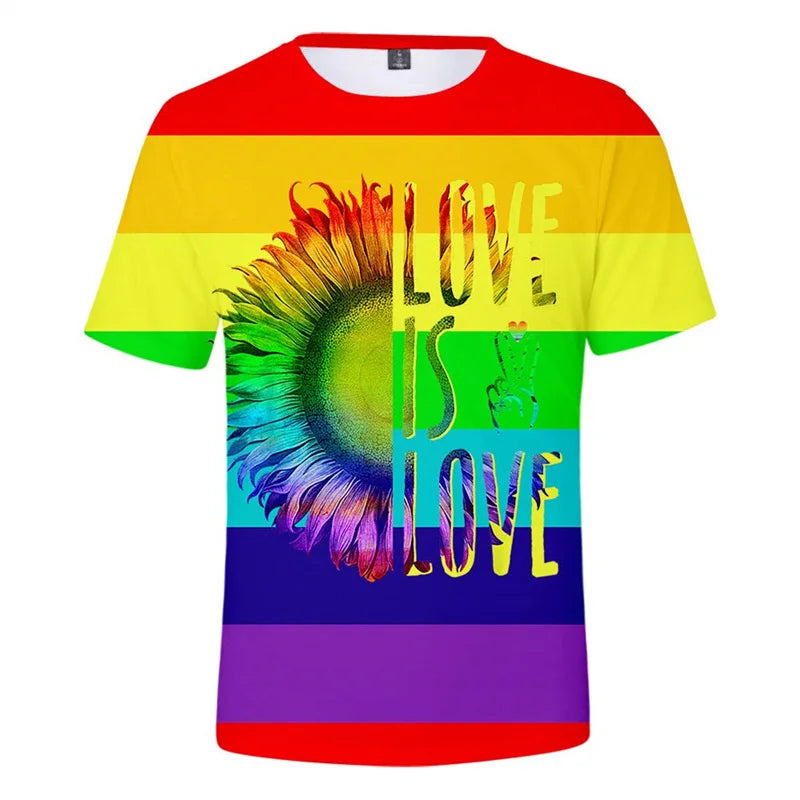 Pride Rainbow 3D Print T-Shirt | LGBTQ+ Love is Love Tee | The Party Days | The Party Days