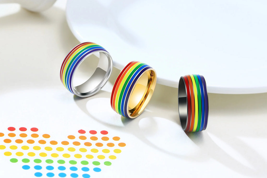Rainbow Pride Ring – LGBT Multicolor Stainless Steel Ring | The Party Days | The Party Days