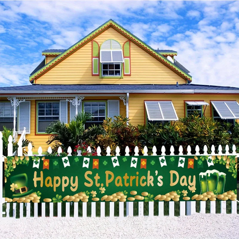 St. Patrick's Day Celebration Banner 35x180cm – Reusable Polyester Party Decor – The Party Days | The Party Days