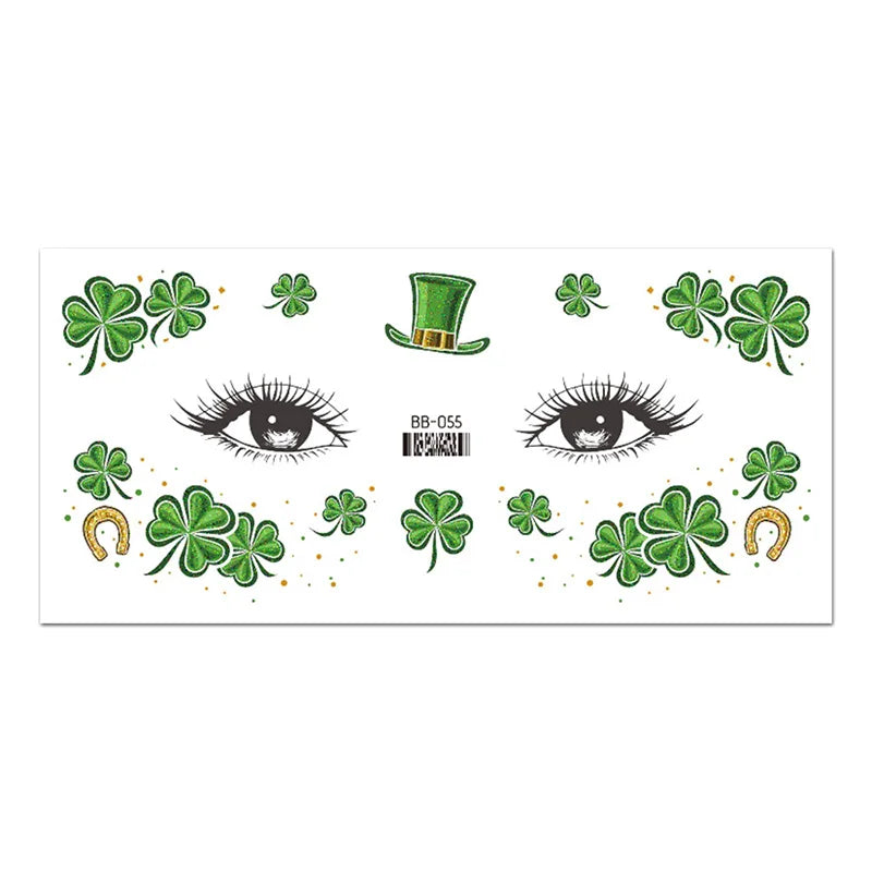 St. Patrick's Day Irish Shamrock Temporary Tattoos – Green Clover Body Stickers – The Party Days | The Party Days