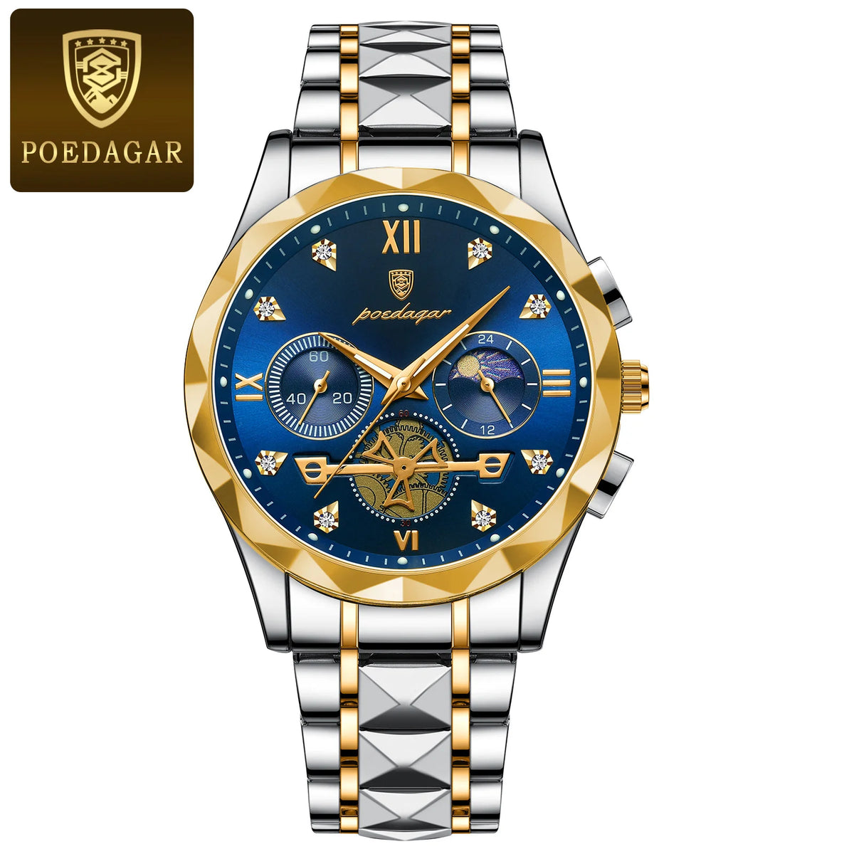 POEDAGAR 996 Men's Business Chronograph Watch – Stainless Steel Luminous | The Party Days | The Party Days