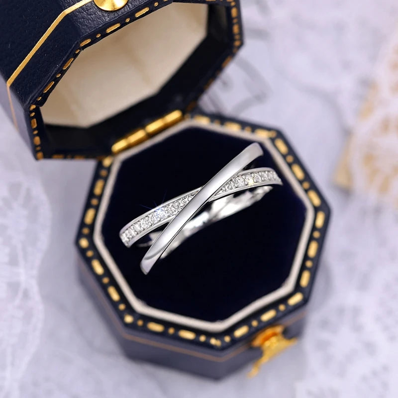 Huitan Fashion Silver Cross Ring for Women – Cubic Zirconia Pave Setting | The Party Days | The Party Days