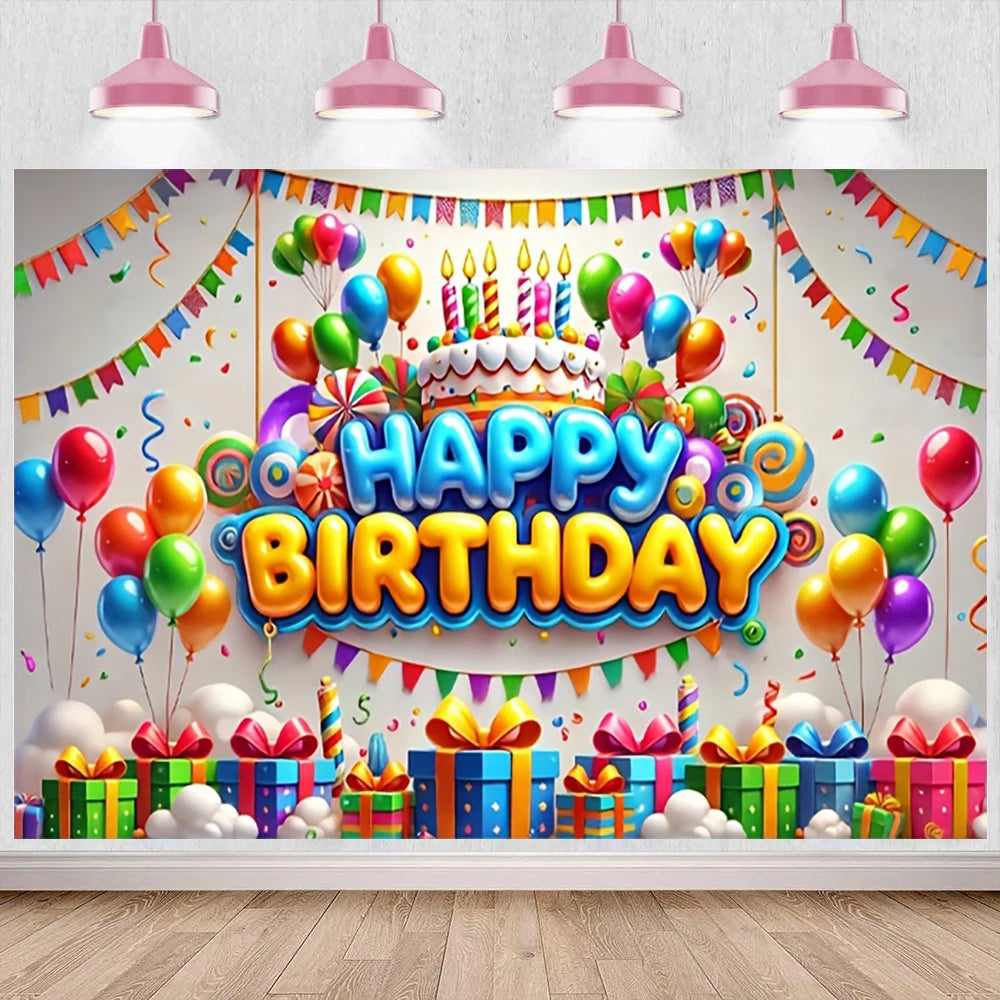 Happy Birthday Rainbow Backdrop – Vinyl Photography Background for Parties & Baby Showers – The Party Days | The Party Days