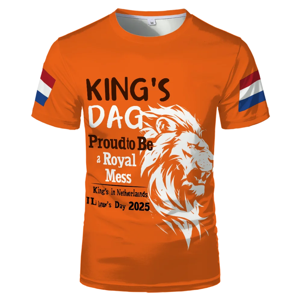 King's Day Orange T-Shirt – Dutch Flag Print, Unisex Oversized Tee – The Party Days | The Party Days