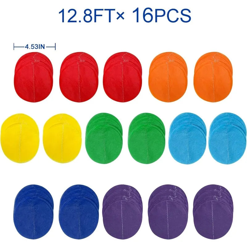 Rainbow Party Decorations – Big Polka Dot Tissue Paper Garland & Backdrop – The Party Days | The Party Days
