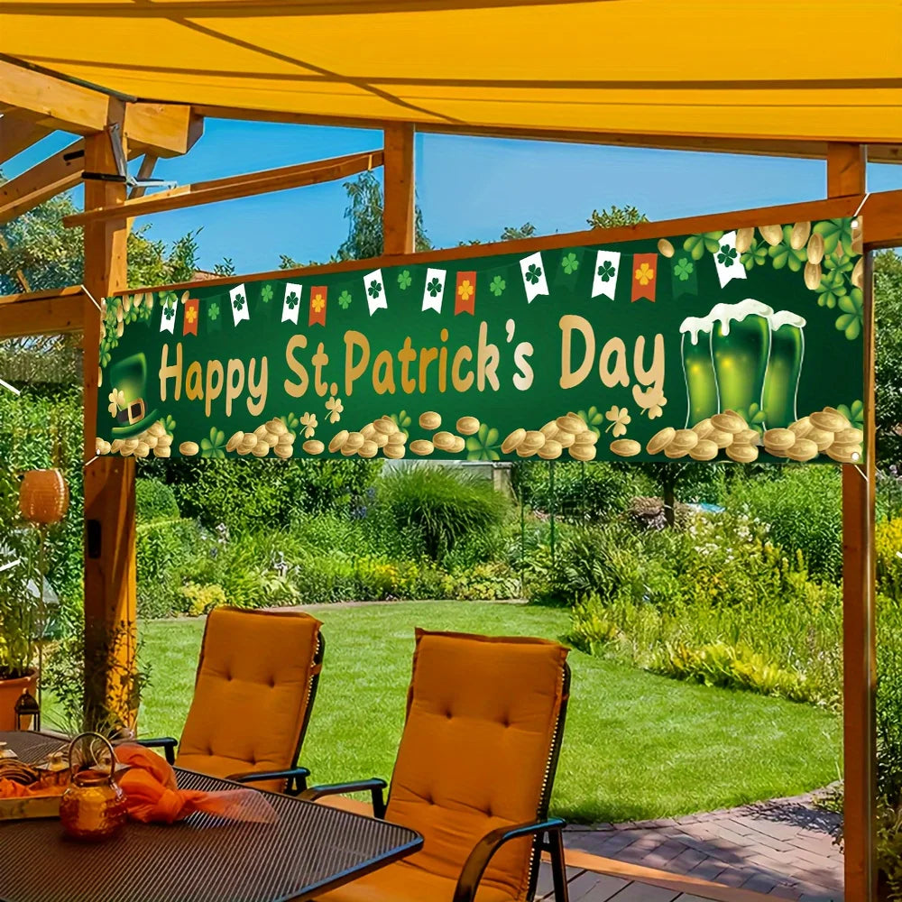 St. Patrick's Day Celebration Banner 35x180cm – Reusable Polyester Party Decor – The Party Days | The Party Days