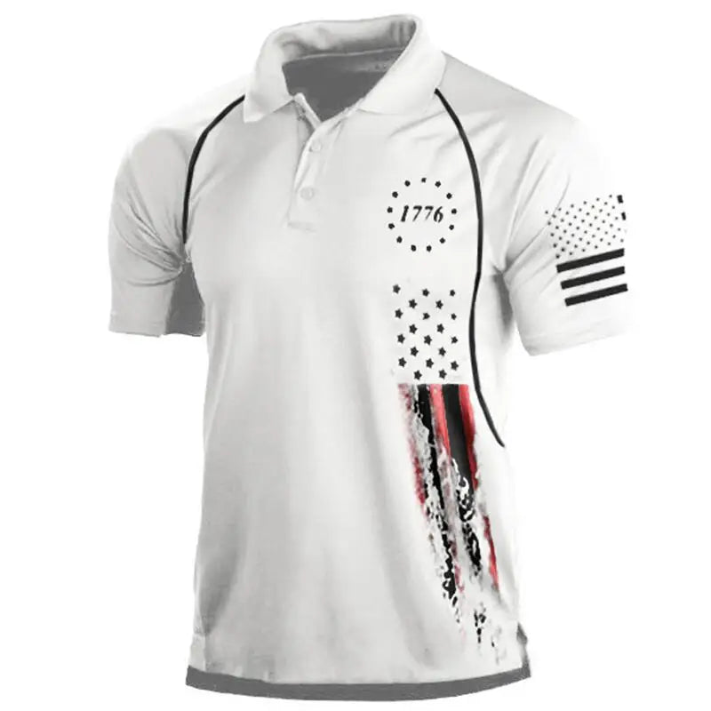 1776 Independence Day Military Polo Shirt Men