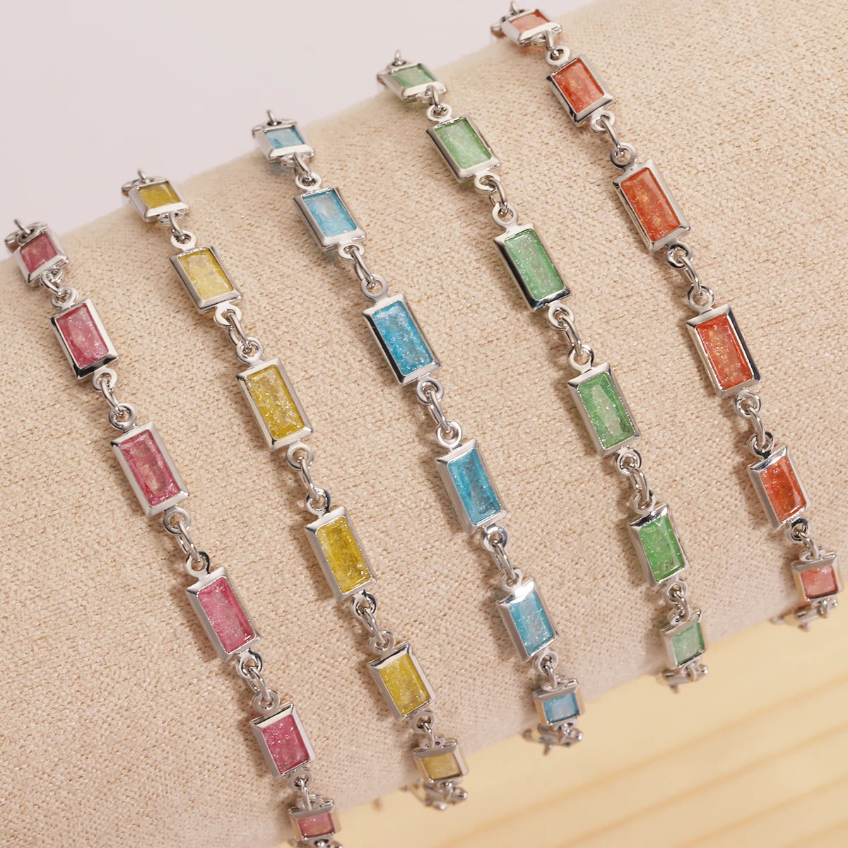 Micro Inlaid Zircon Charm Bracelet & Anklet – Geometric Sugar Design | The Party Days