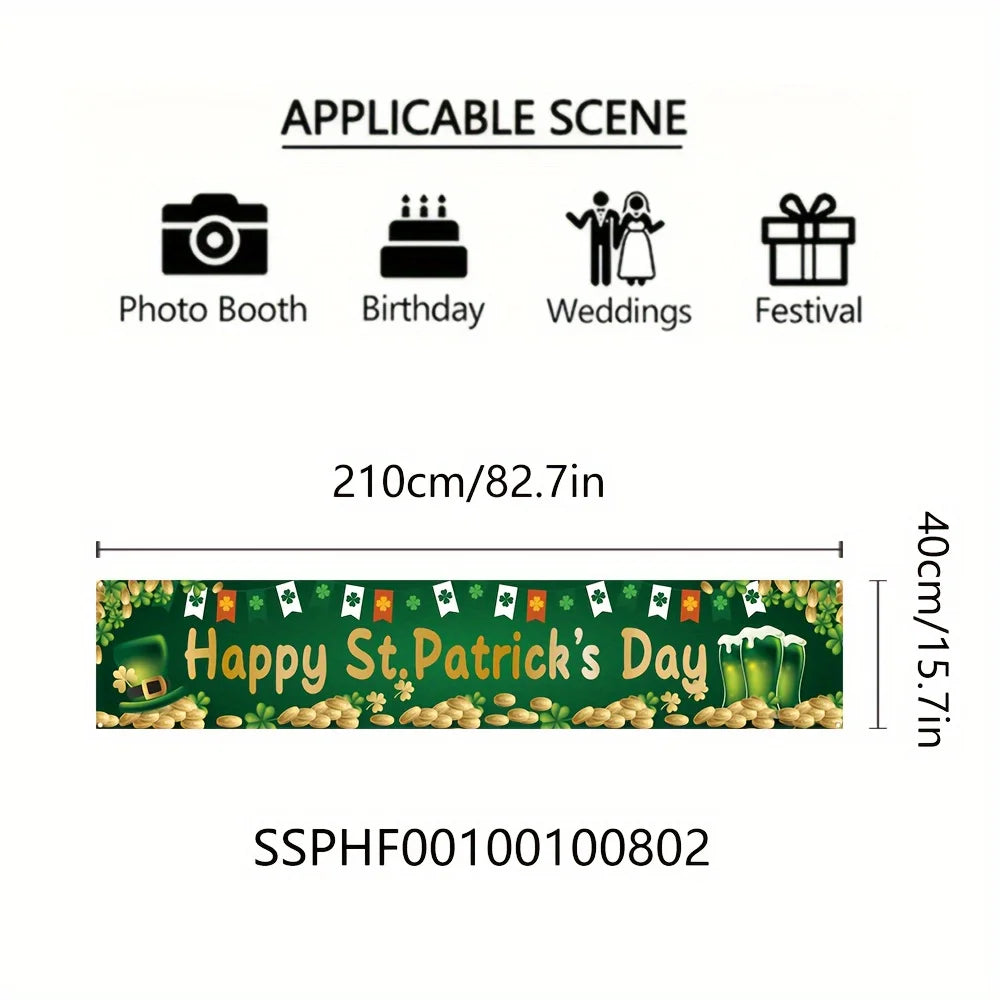 St. Patrick's Day Celebration Banner 35x180cm – Reusable Polyester Party Decor – The Party Days | The Party Days
