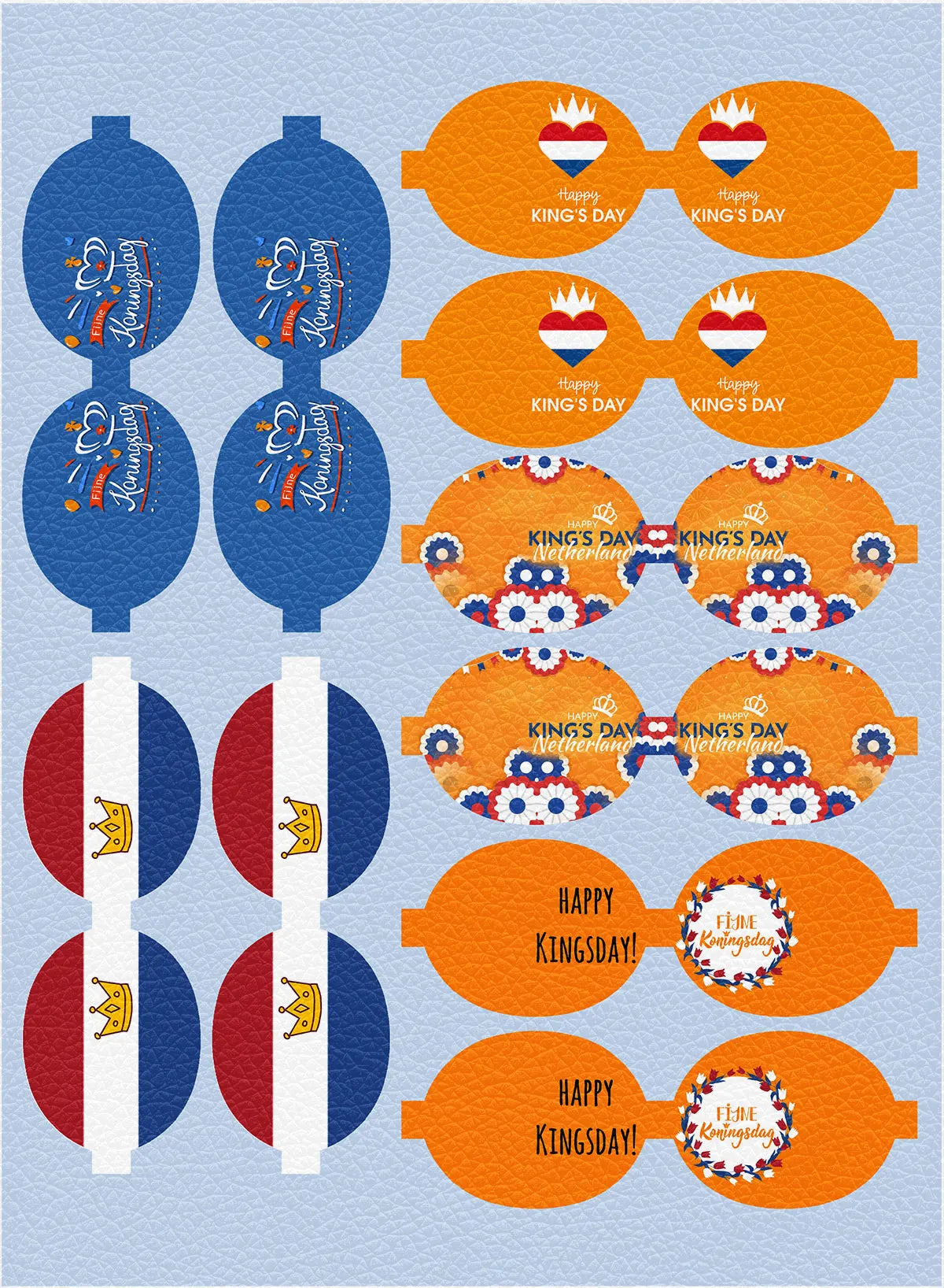 King’s Day Netherlands Hair Bow DIY Craft – Litchi Print Faux Leather, 30x22cm | The Party Days