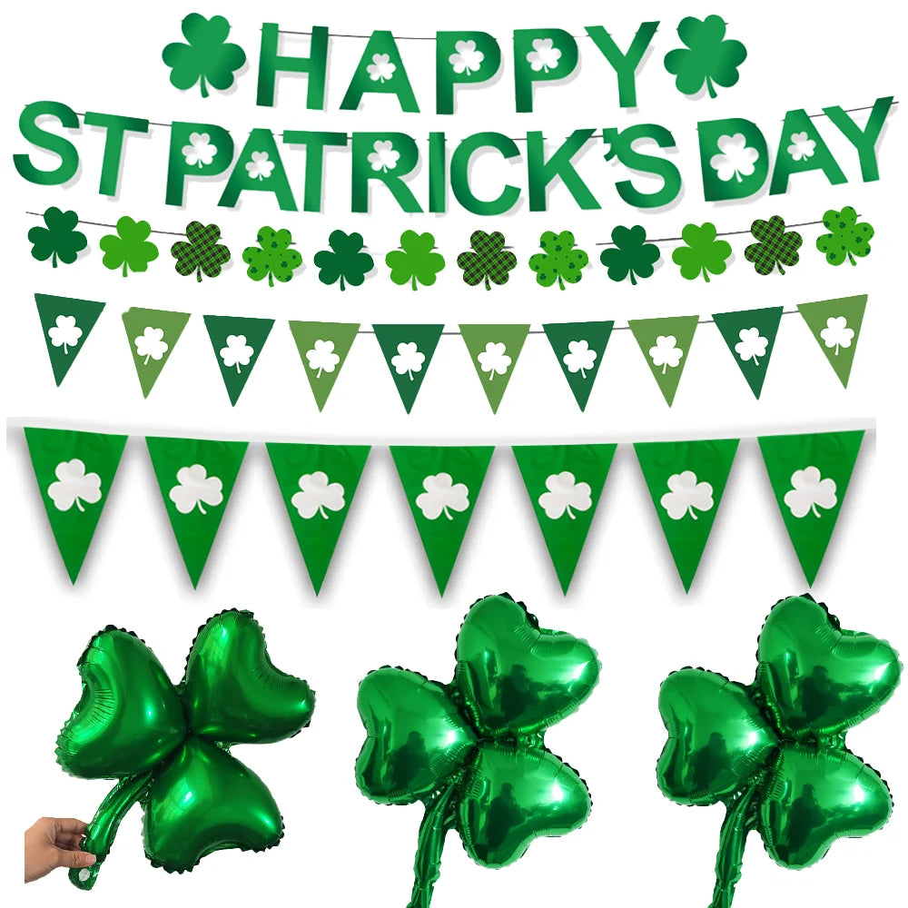 St. Patrick's Day Hanging Swirls Garland Banner – Aluminium Foil Party Decoration – The Party Days | The Party Days