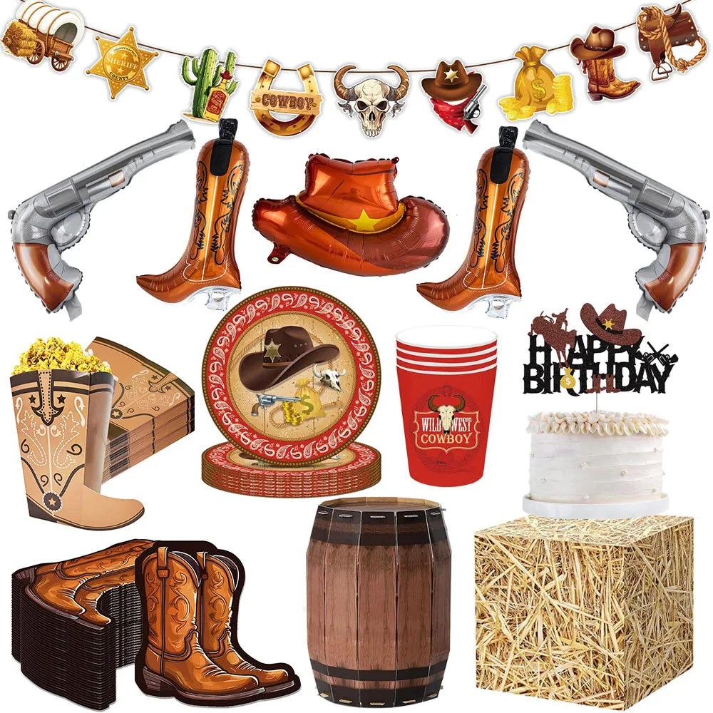 Western Cowboy Party Decorations – Disposable Tableware, Banners & Balloons – The Party Days | The Party Days