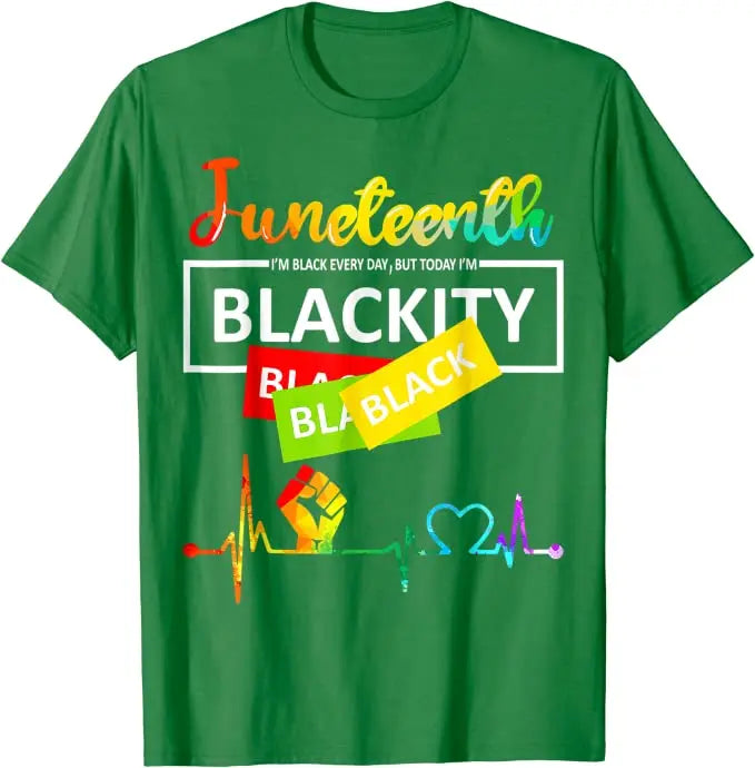 Juneteenth Blackity Heartbeat T-Shirt – Breaking Every Chain Since 1865 | The Party Days | The Party Days