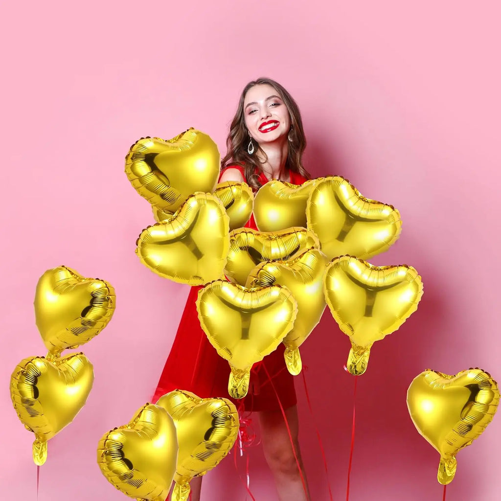 Heart Balloons Set of 50 – 5" Foil Heart Balloons for Parties & Celebrations – The Party Days | The Party Days