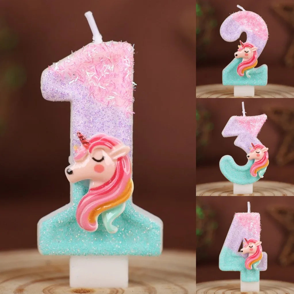 Unicorn Number Birthday Candle | Digits 0-9 Party Decoration | The Party Days | The Party Days