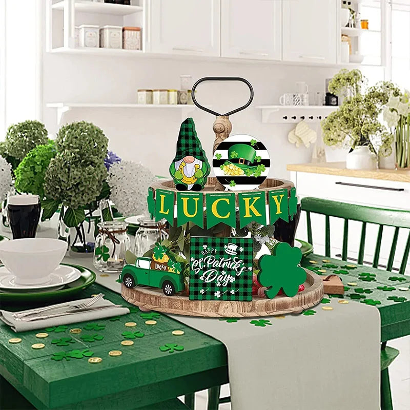 St Patrick's Day Wooden Tray Decoration